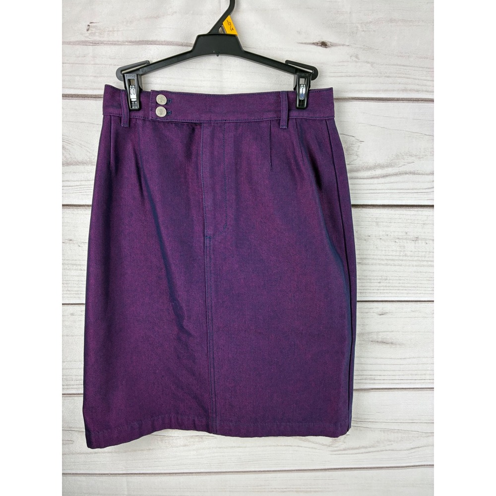 90's Y2K Newport News Jeanology Purple Iridescent Pencil Skirt Size Knee Length